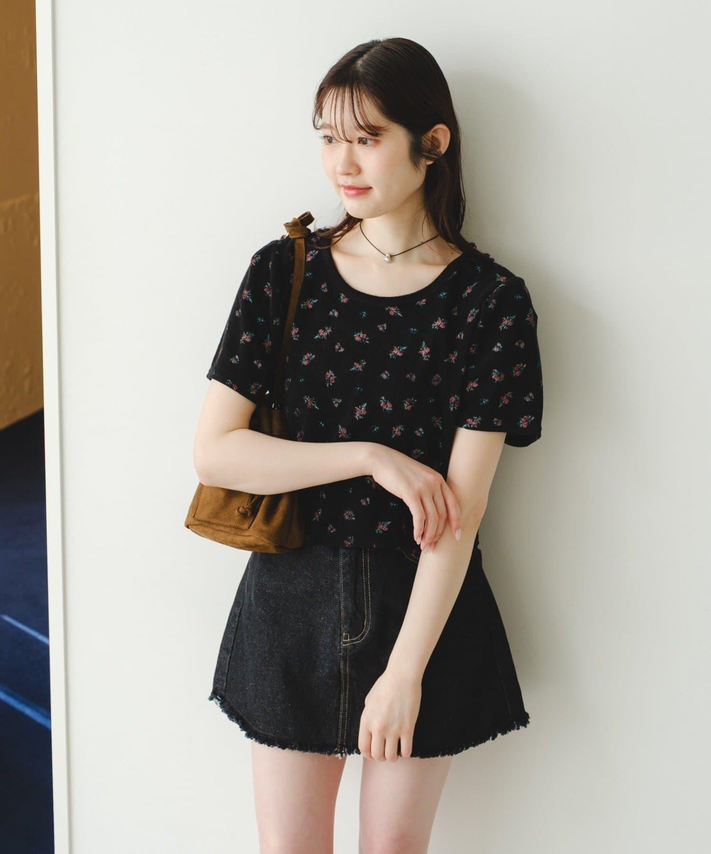 毛巾絨花卉圖案 T恤