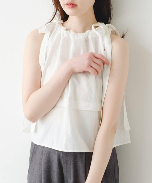 2026SS目錄 蝴蝶結領無袖上衣