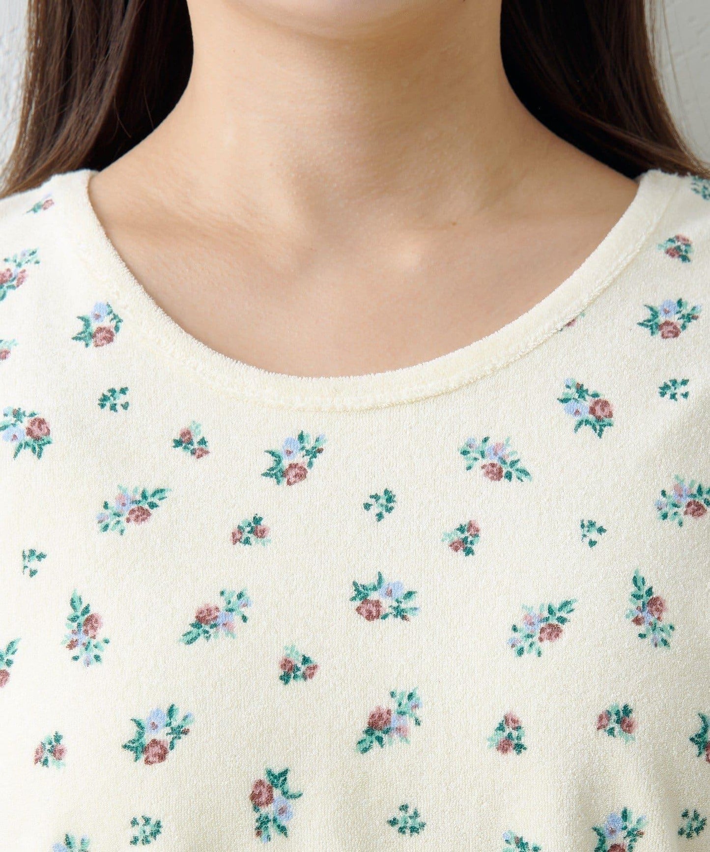 毛巾絨花卉圖案 T恤