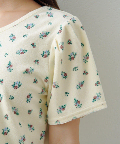 毛巾絨花卉圖案 T恤
