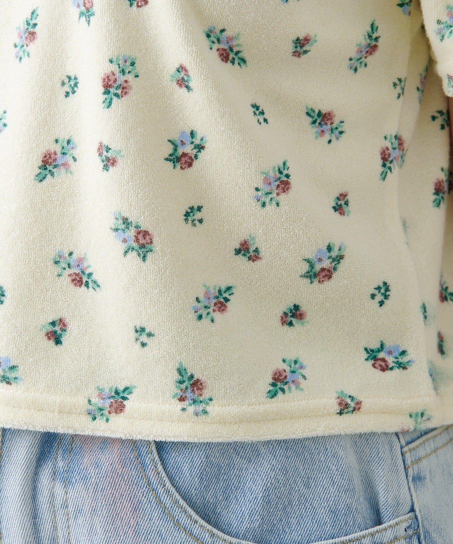 毛巾絨花卉圖案 T恤