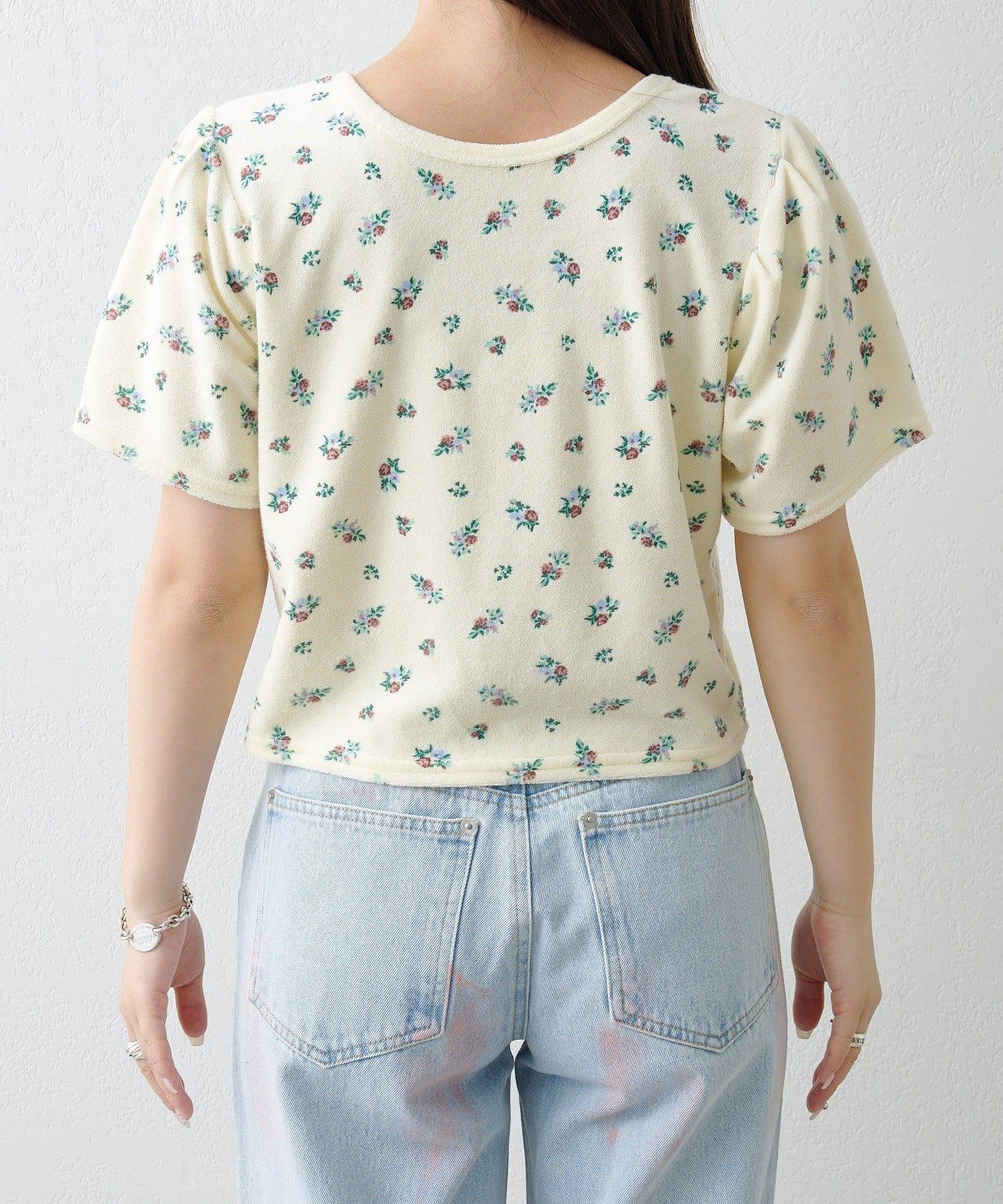 毛巾絨花卉圖案 T恤