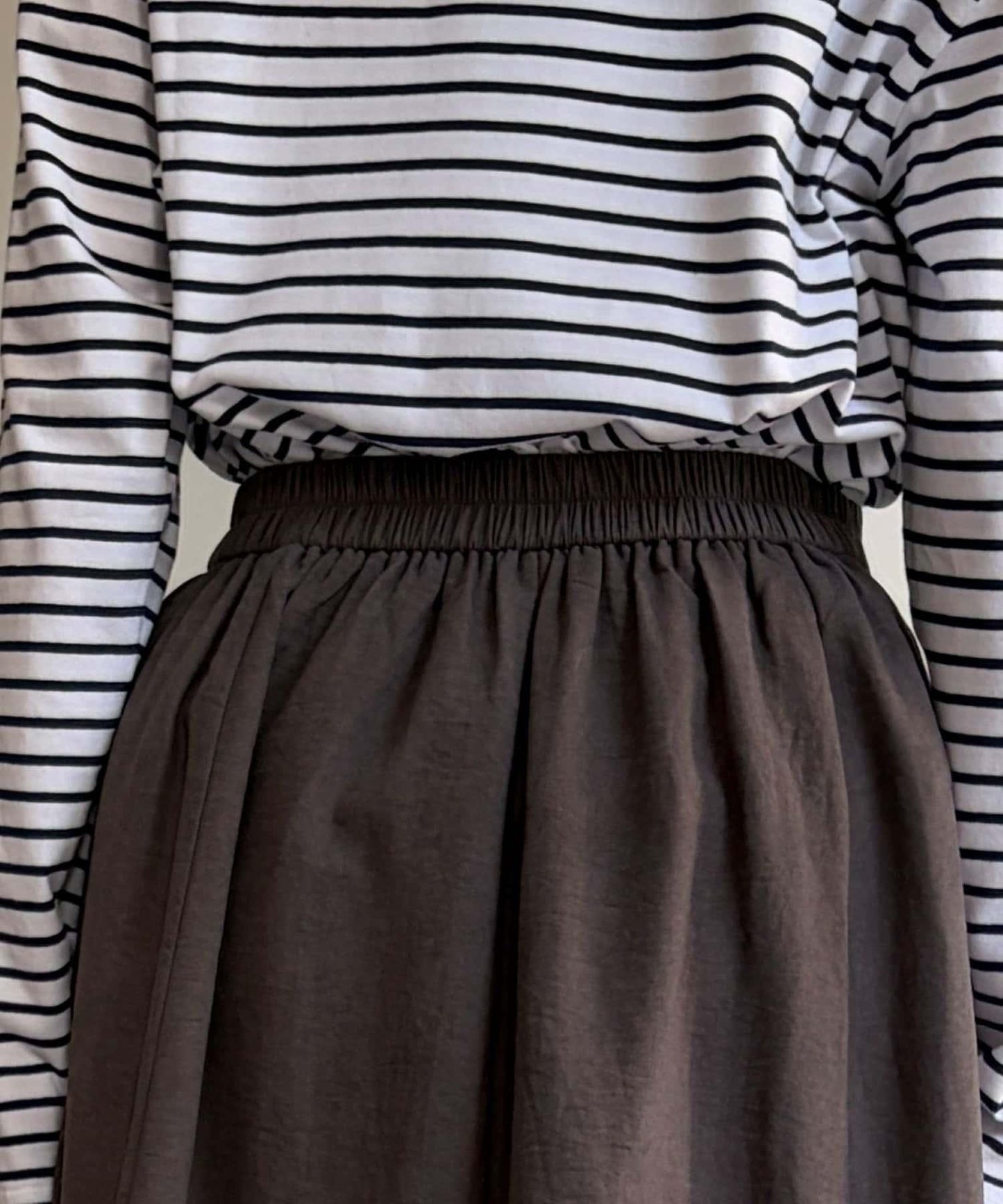 麂皮層疊傘擺半身裙