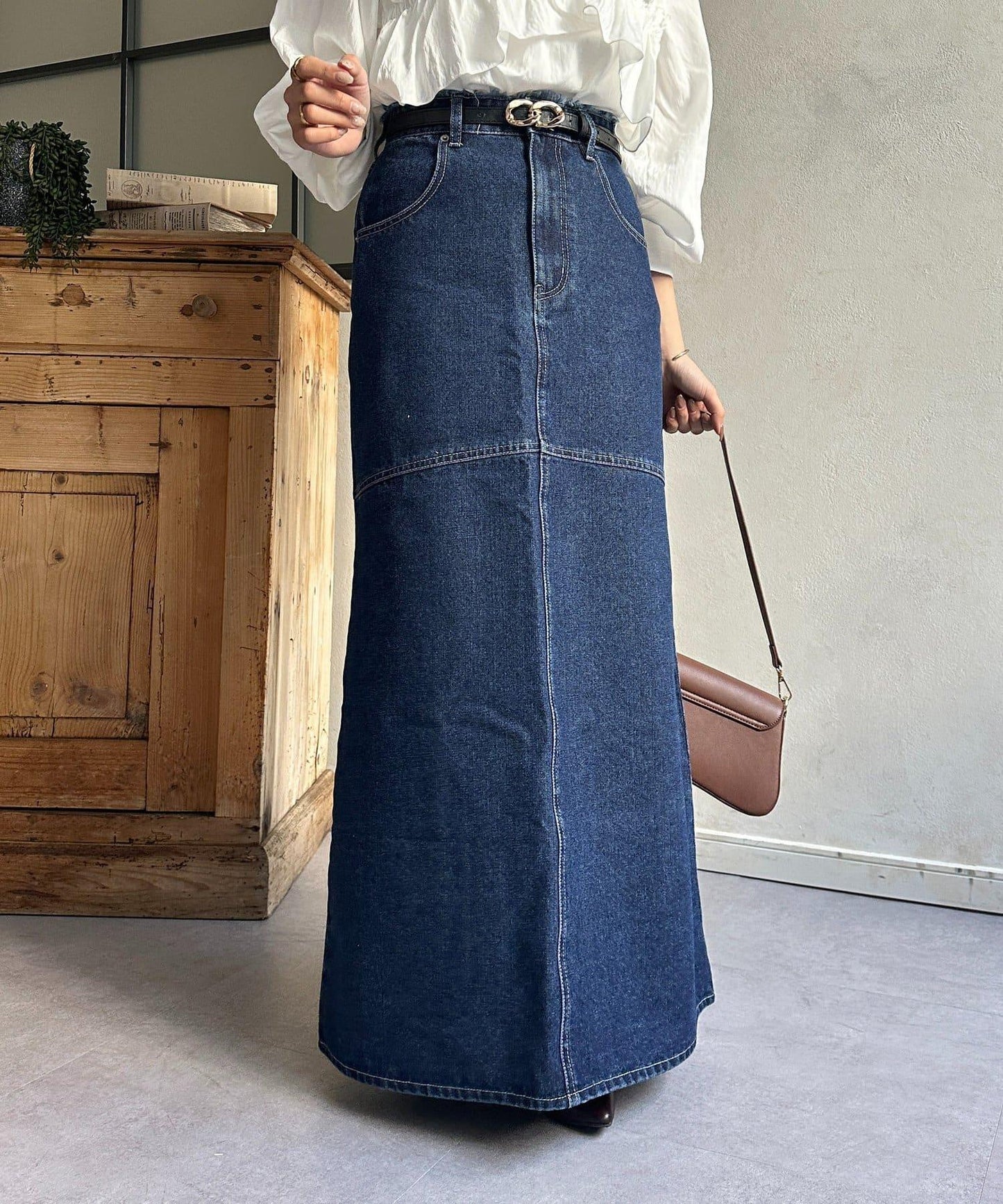 流蘇美人魚版型牛仔半身裙