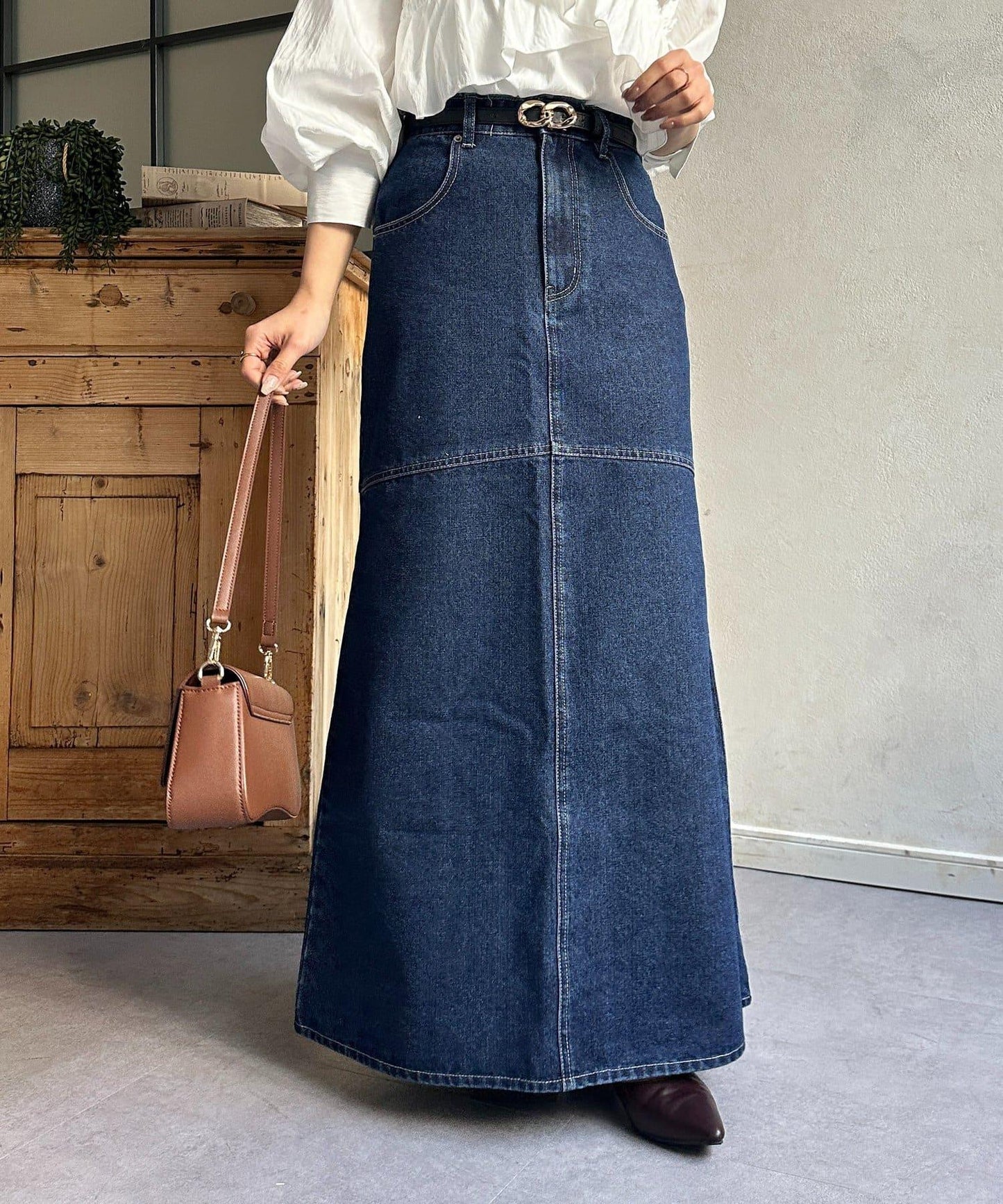 流蘇美人魚版型牛仔半身裙