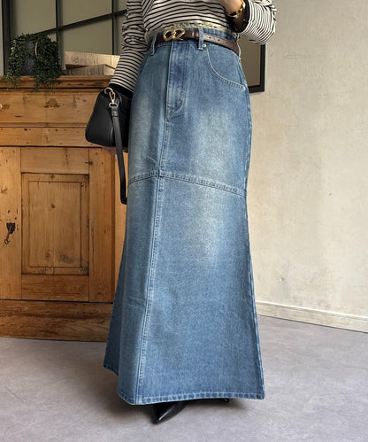 流蘇美人魚版型牛仔半身裙