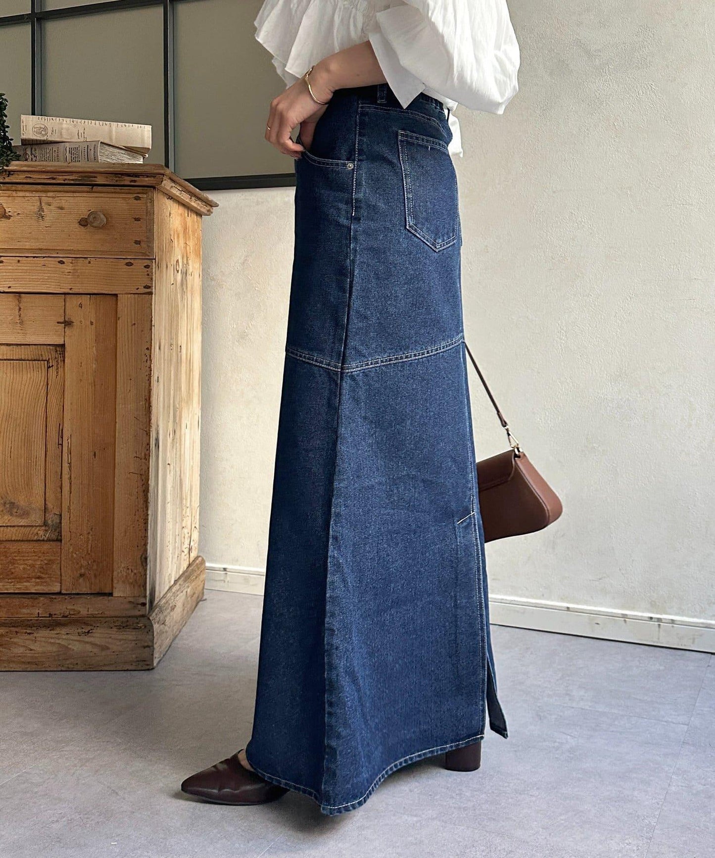 流蘇美人魚版型牛仔半身裙