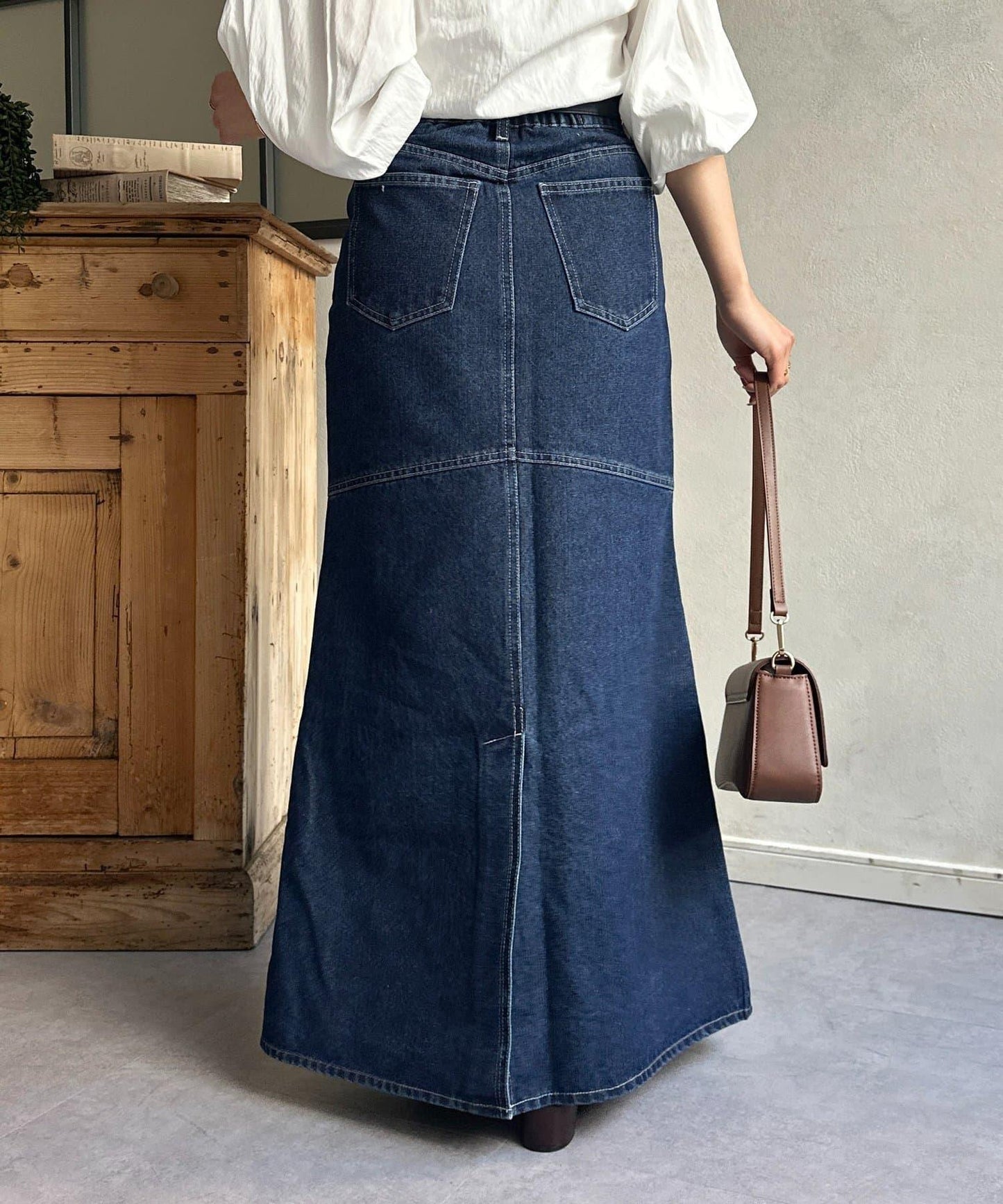 流蘇美人魚版型牛仔半身裙