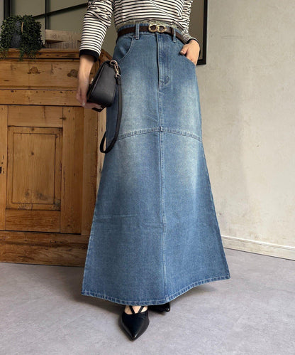 流蘇美人魚版型牛仔半身裙