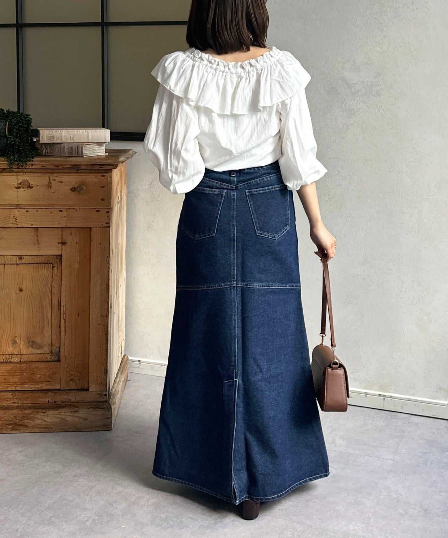 流蘇美人魚版型牛仔半身裙