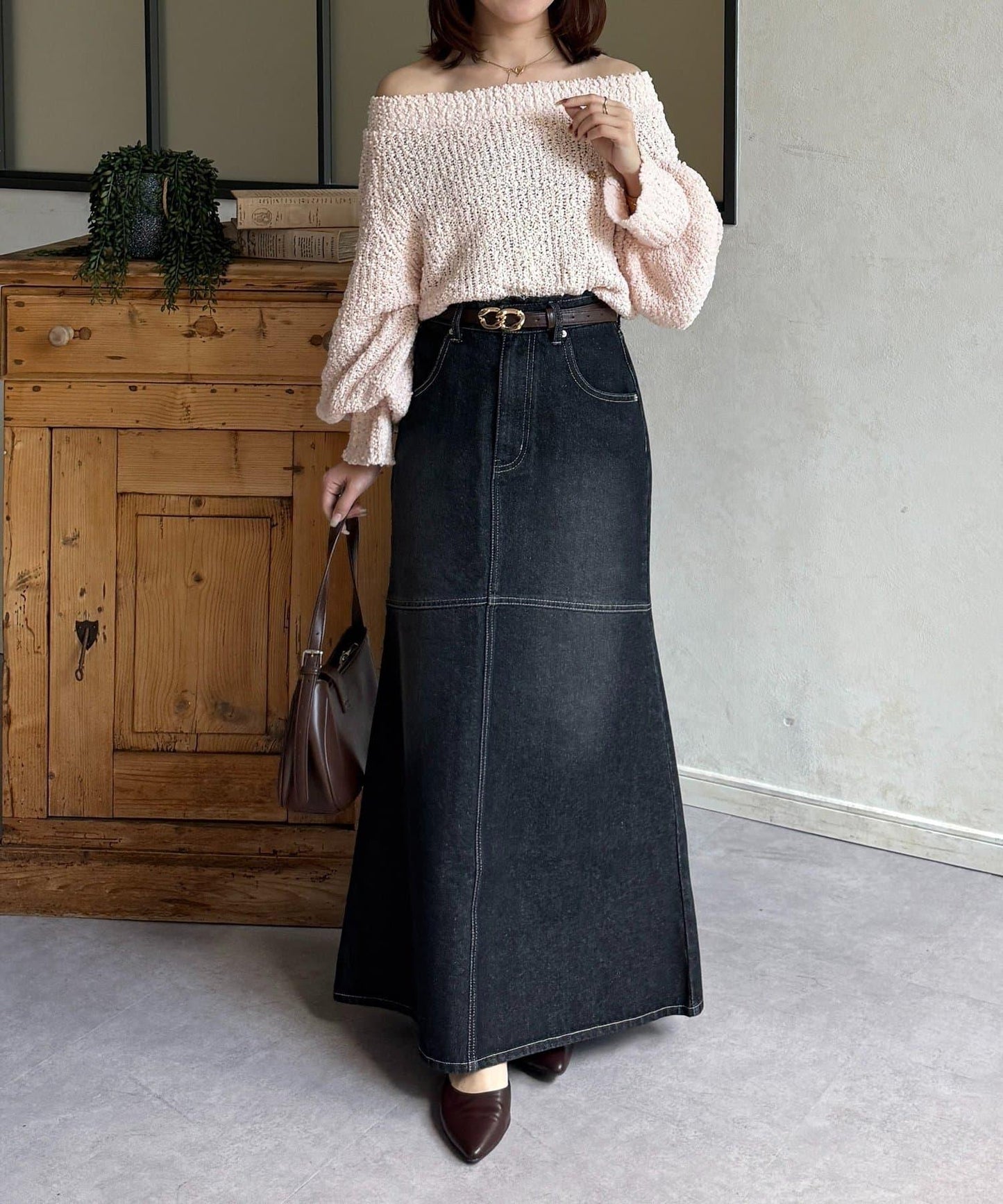 流蘇美人魚版型牛仔半身裙