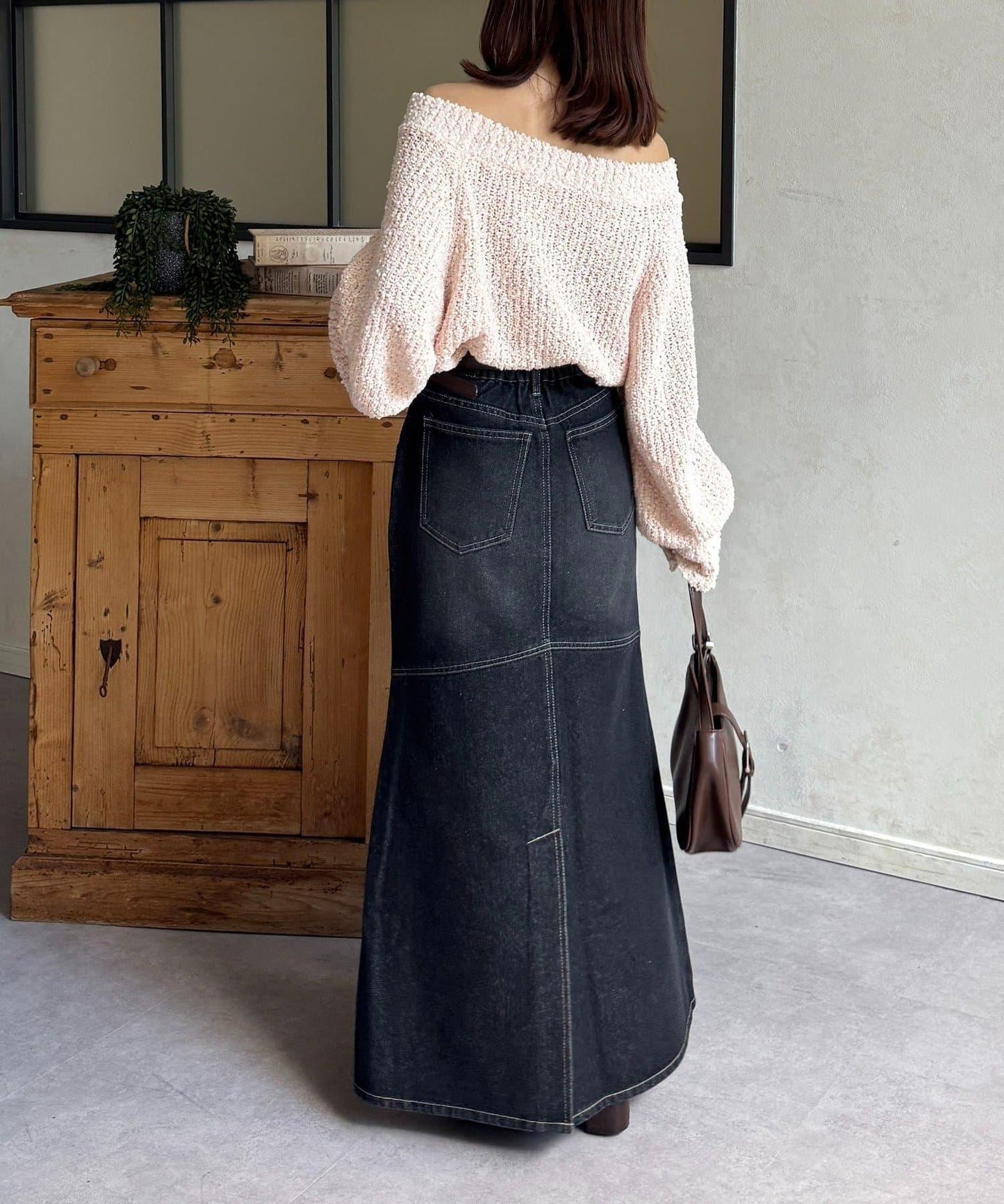 流蘇美人魚版型牛仔半身裙