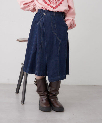 w closet 牛仔中長半身裙