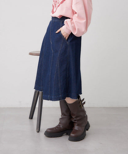 w closet 牛仔中長半身裙