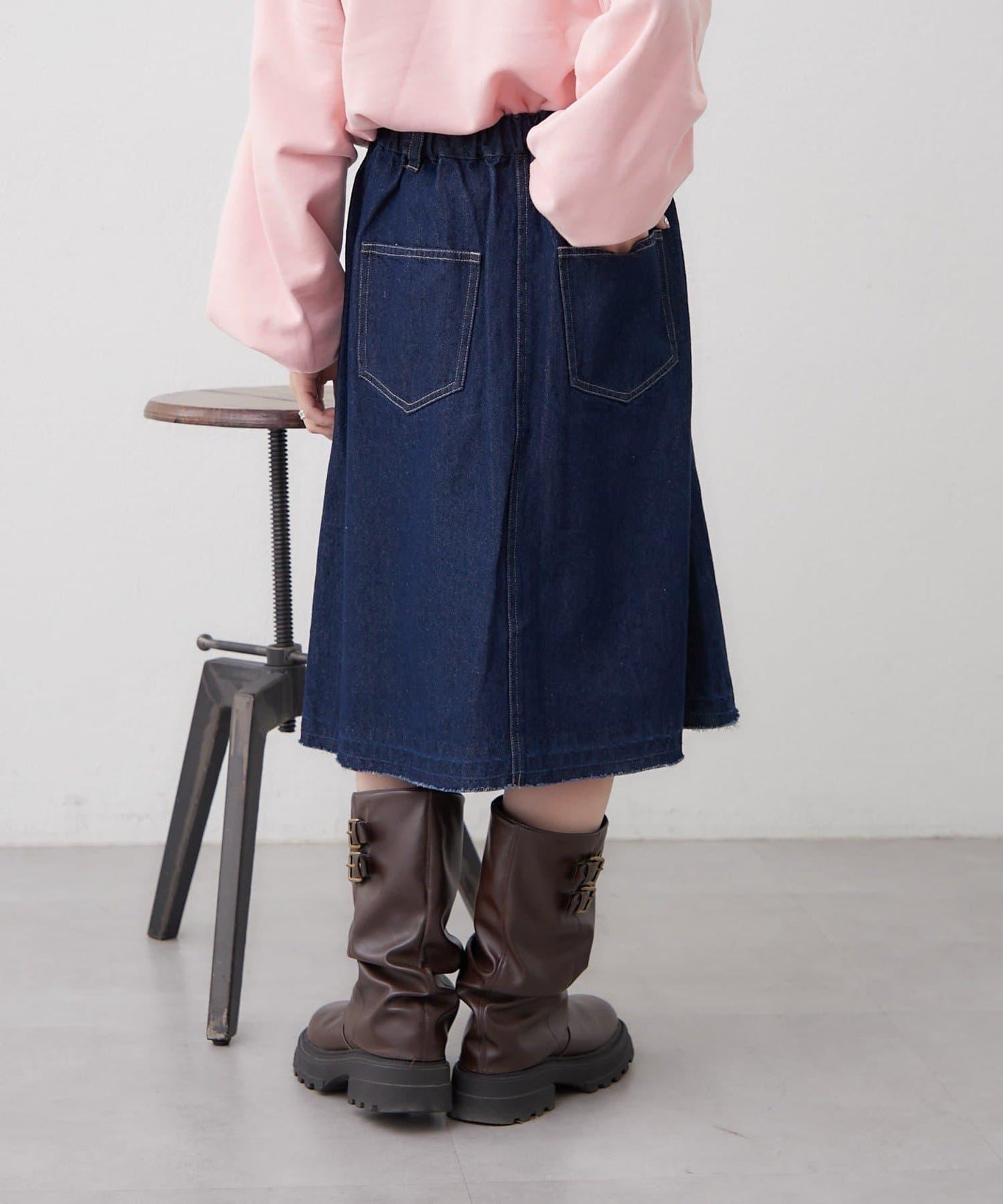 w closet 牛仔中長半身裙