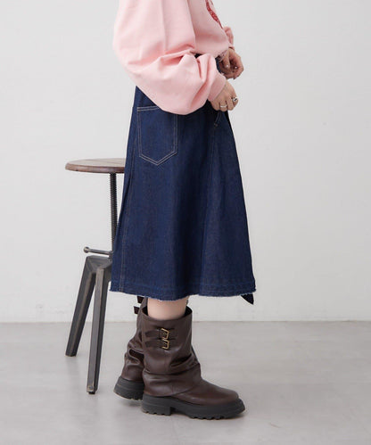 w closet 牛仔中長半身裙