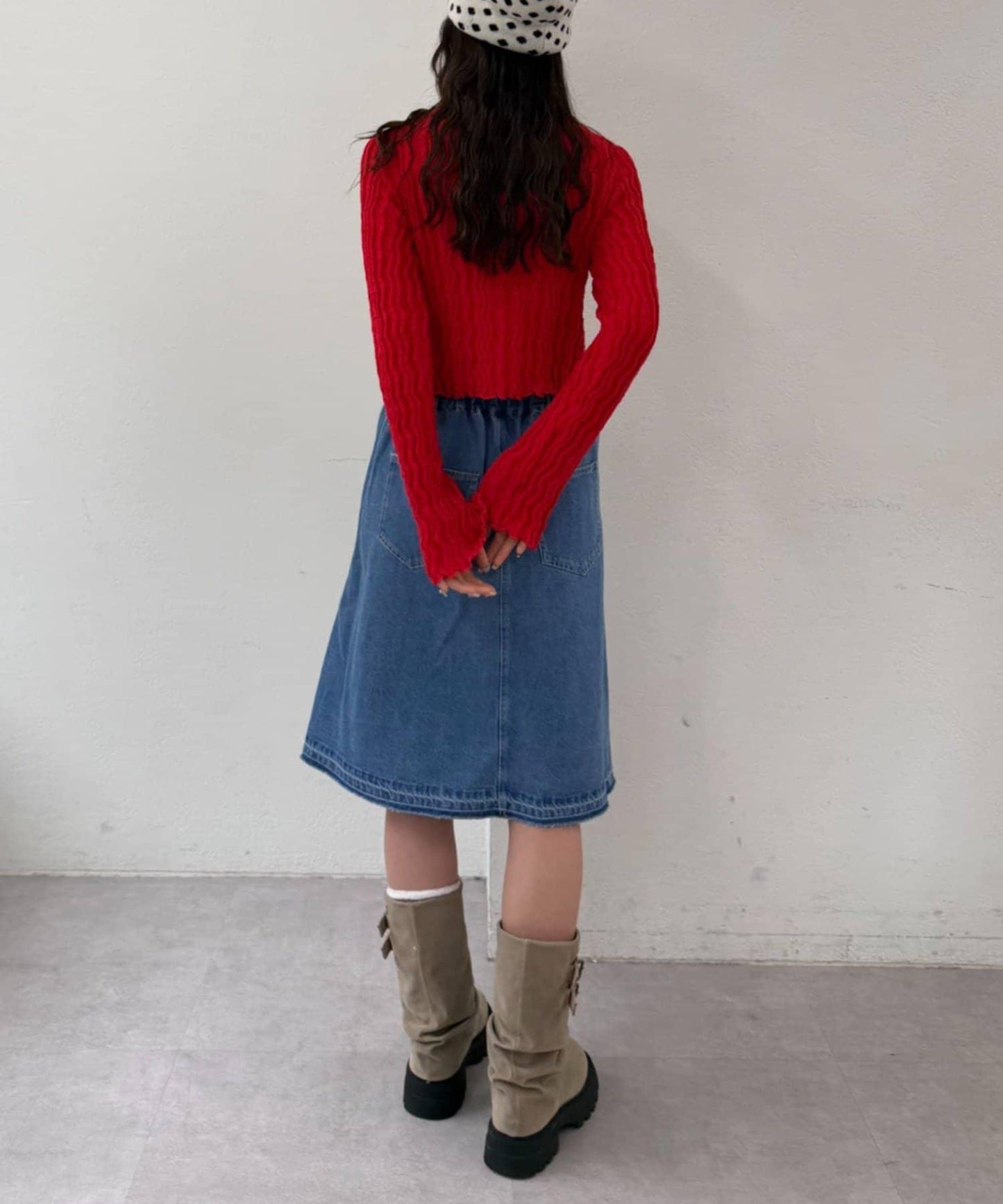 w closet 牛仔中長半身裙