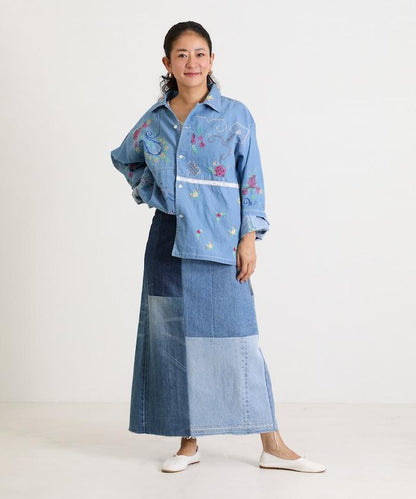 開領刺繡襯衫夾克