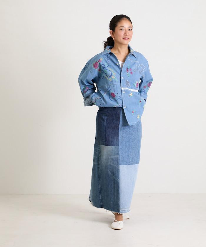 開領刺繡襯衫夾克