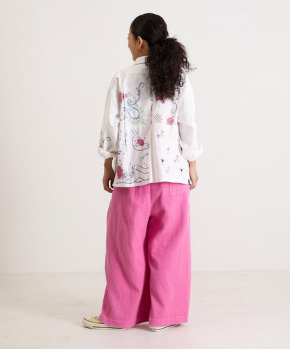 開領刺繡襯衫夾克