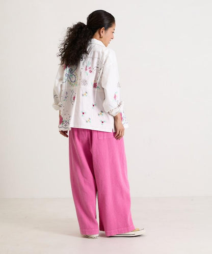 開領刺繡襯衫夾克