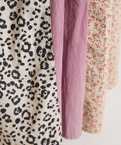 花卉與格紋拼接半身裙