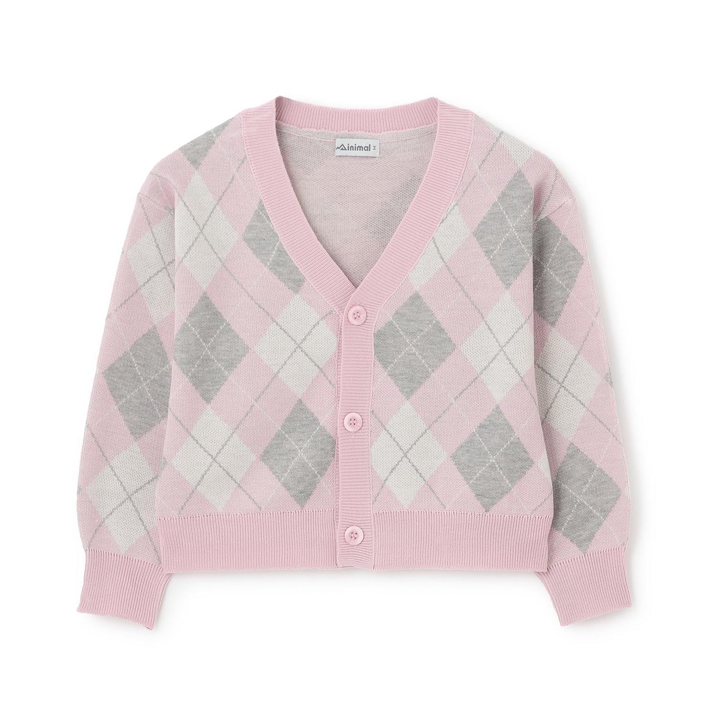 可水洗 菱形格 針織開衫