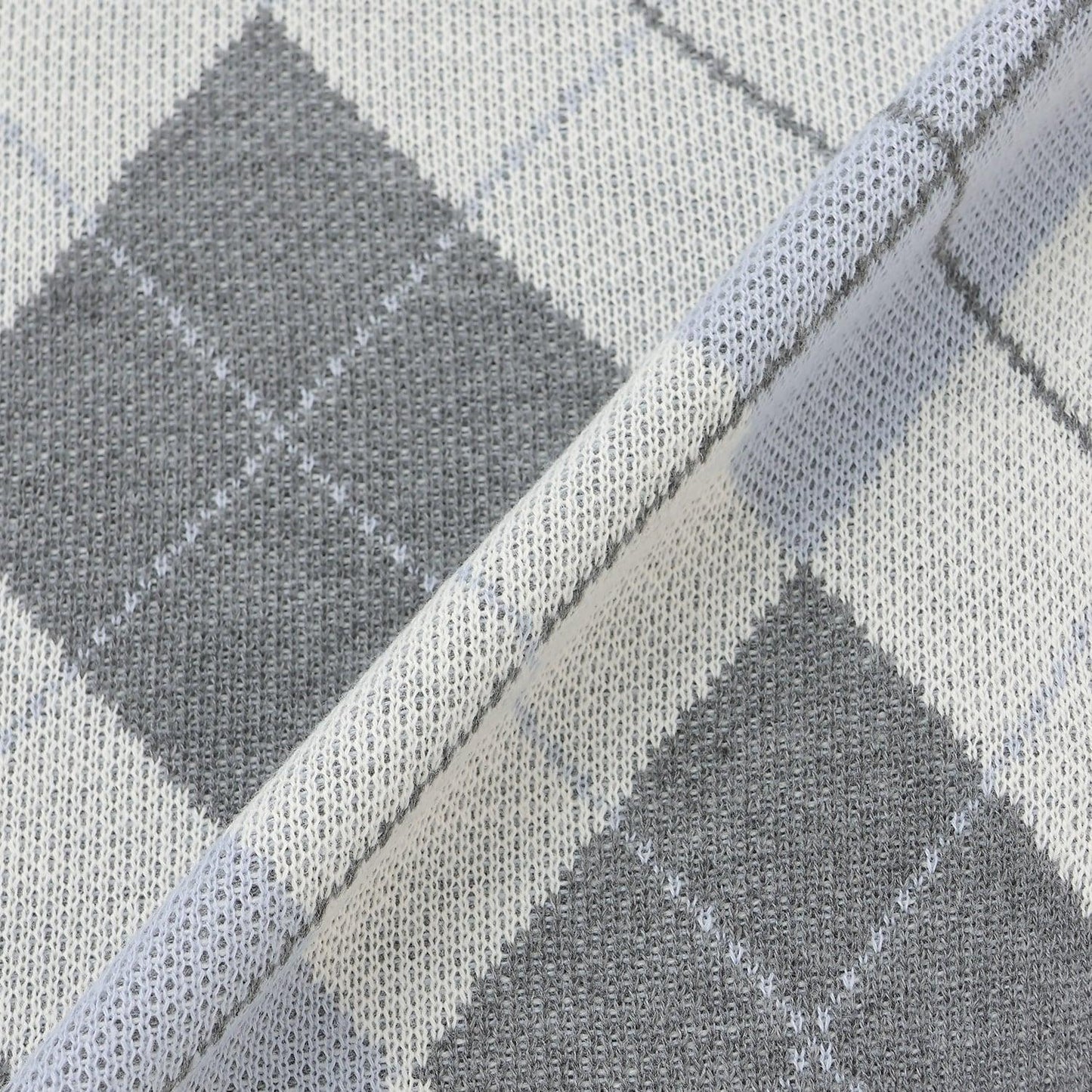 可水洗 菱形格 針織開衫