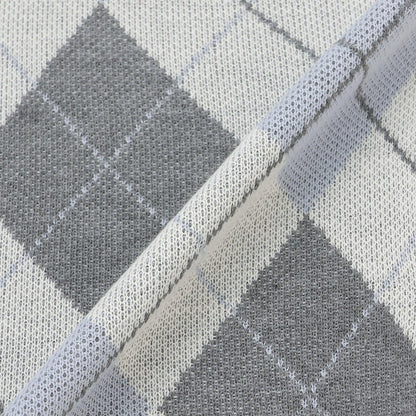 可水洗 菱形格 針織開衫