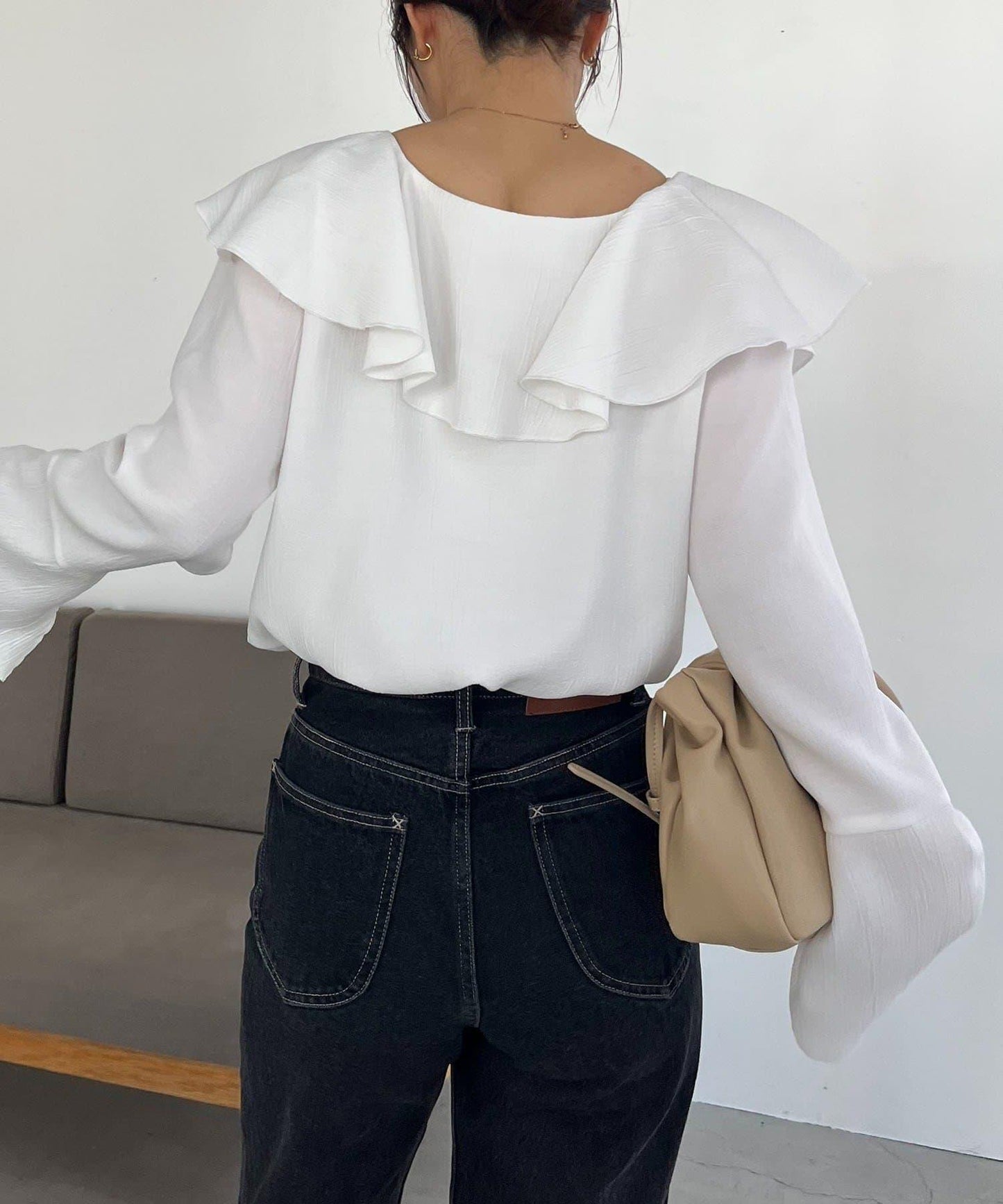 荷葉邊蝴蝶結襯衫