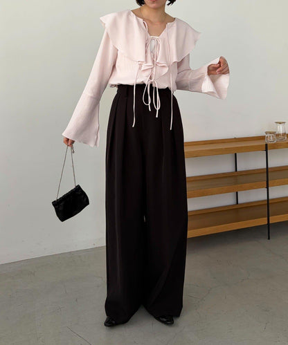 荷葉邊蝴蝶結襯衫