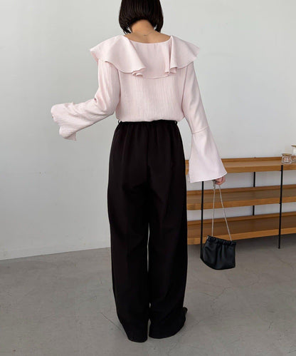 荷葉邊蝴蝶結襯衫