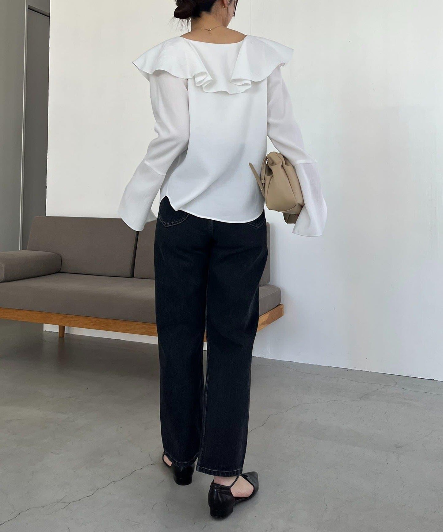 荷葉邊蝴蝶結襯衫