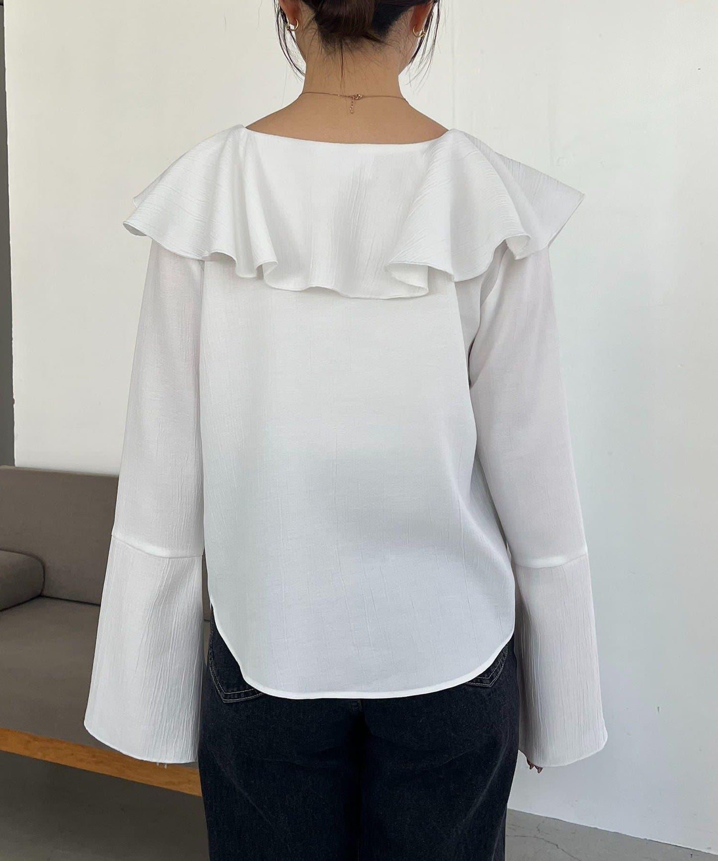 荷葉邊蝴蝶結襯衫