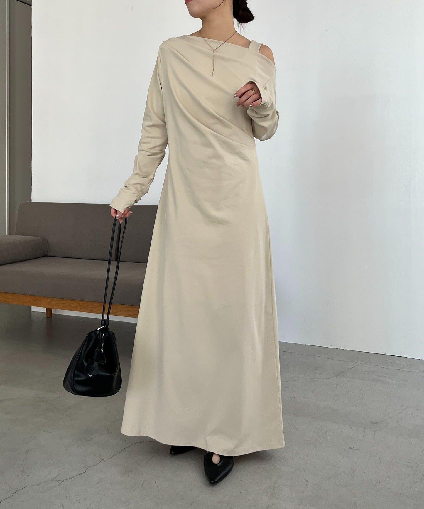 小個子尺碼 吊帶套裝垂墜連衣裙