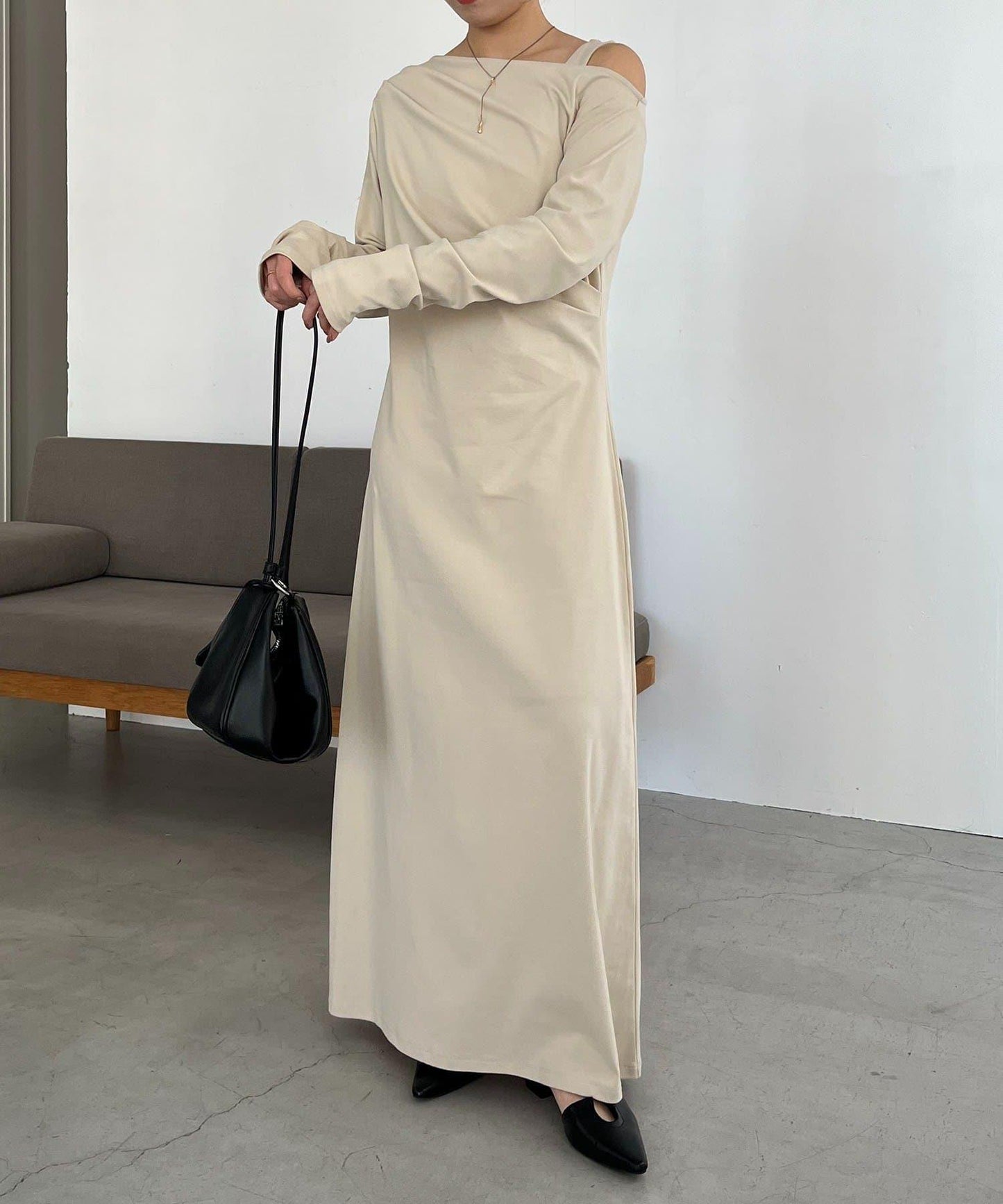 小個子尺碼 吊帶套裝垂墜連衣裙