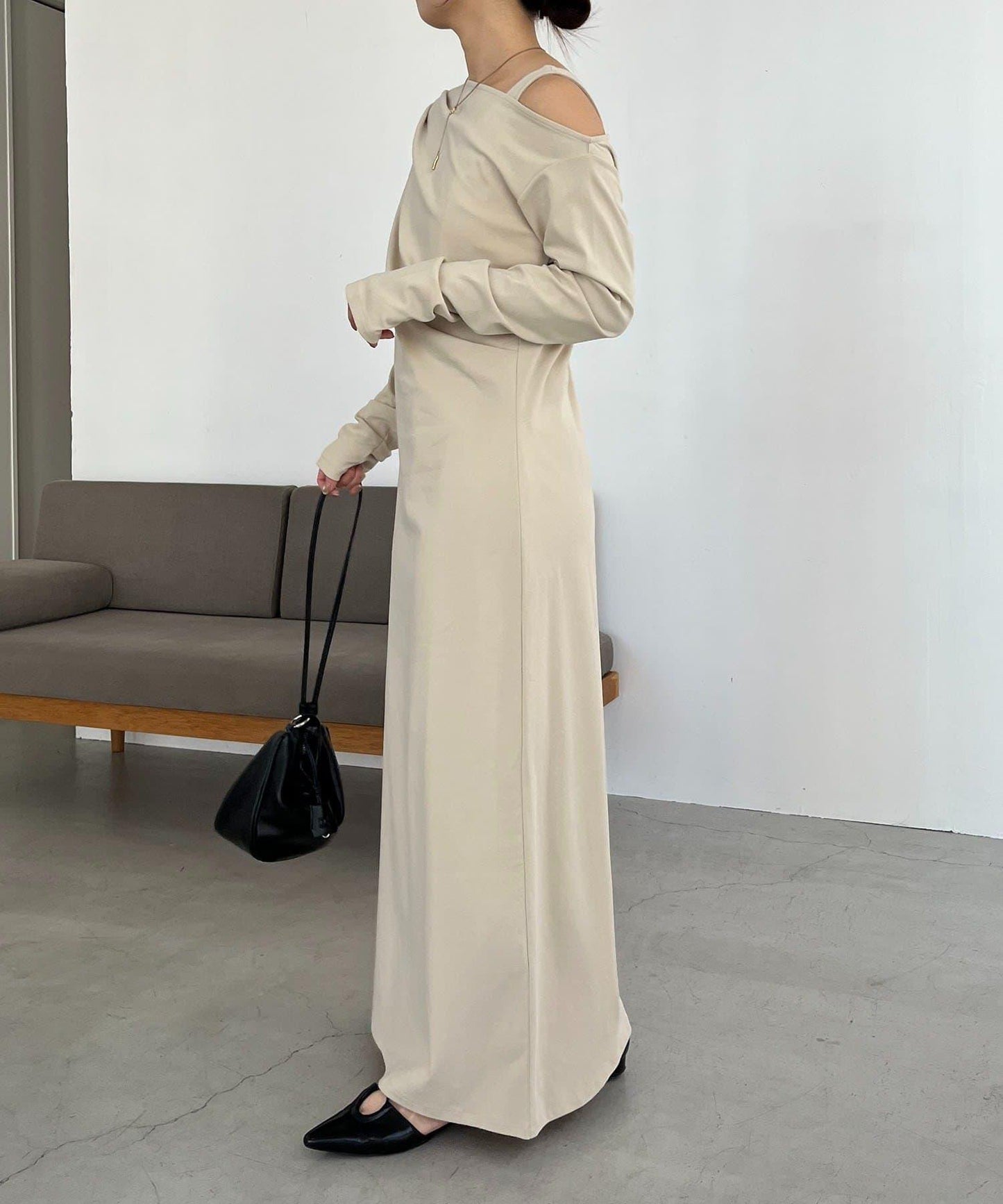 小個子尺碼 吊帶套裝垂墜連衣裙