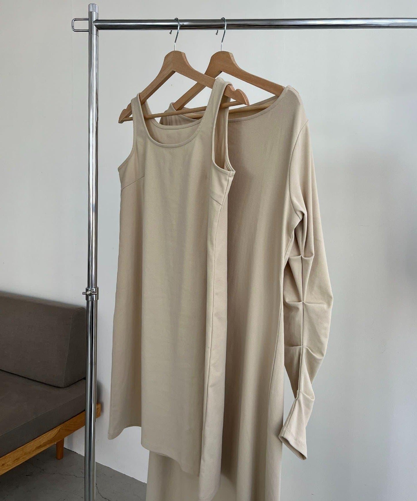 小個子尺碼 吊帶套裝垂墜連衣裙