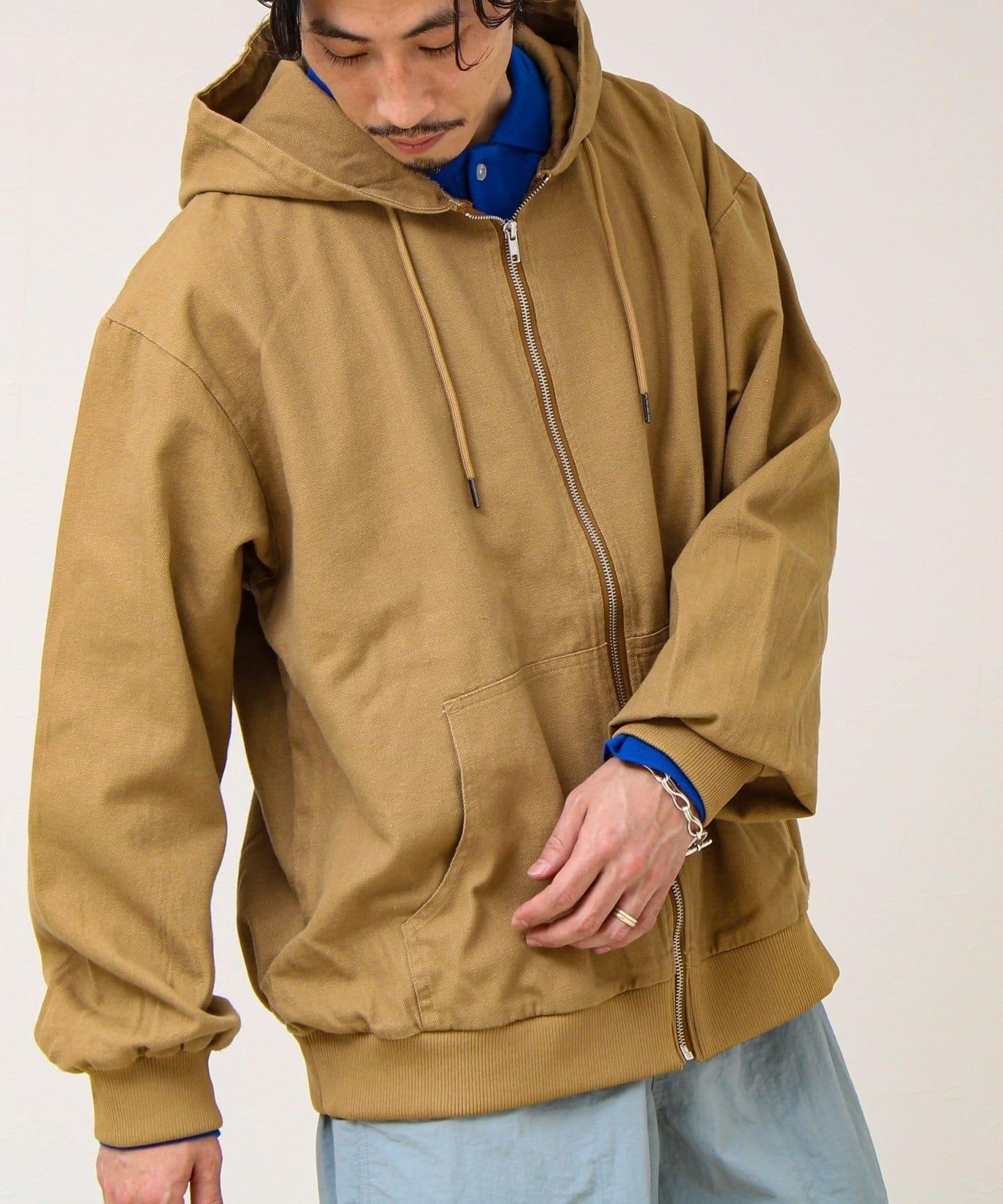 耐穿易搭 帆布牛仔 拉鍊設計 連帽外套