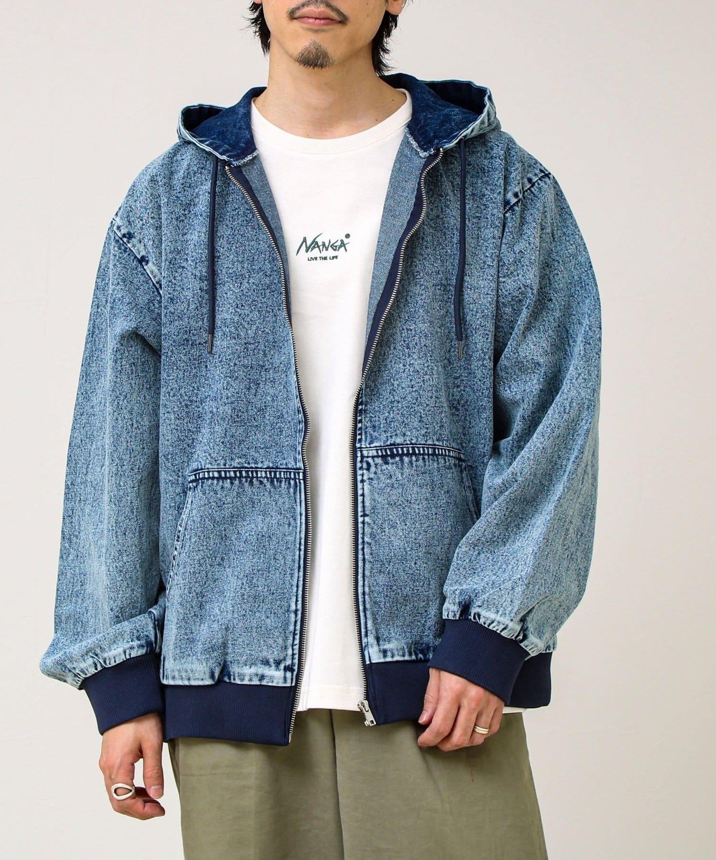 耐穿易搭 帆布牛仔 拉鍊設計 連帽外套