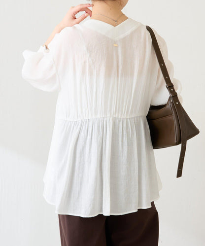 修飾身形 褶皺拼接 襯衫式開衫