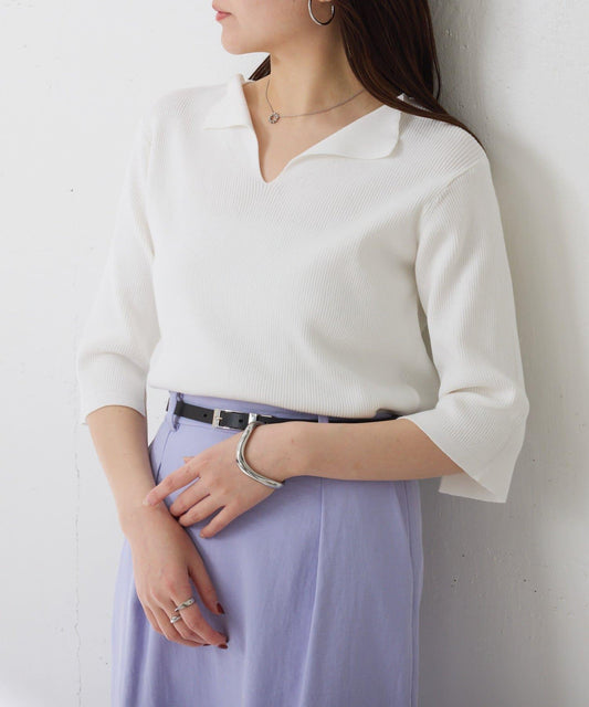 修身短袖針織上衣