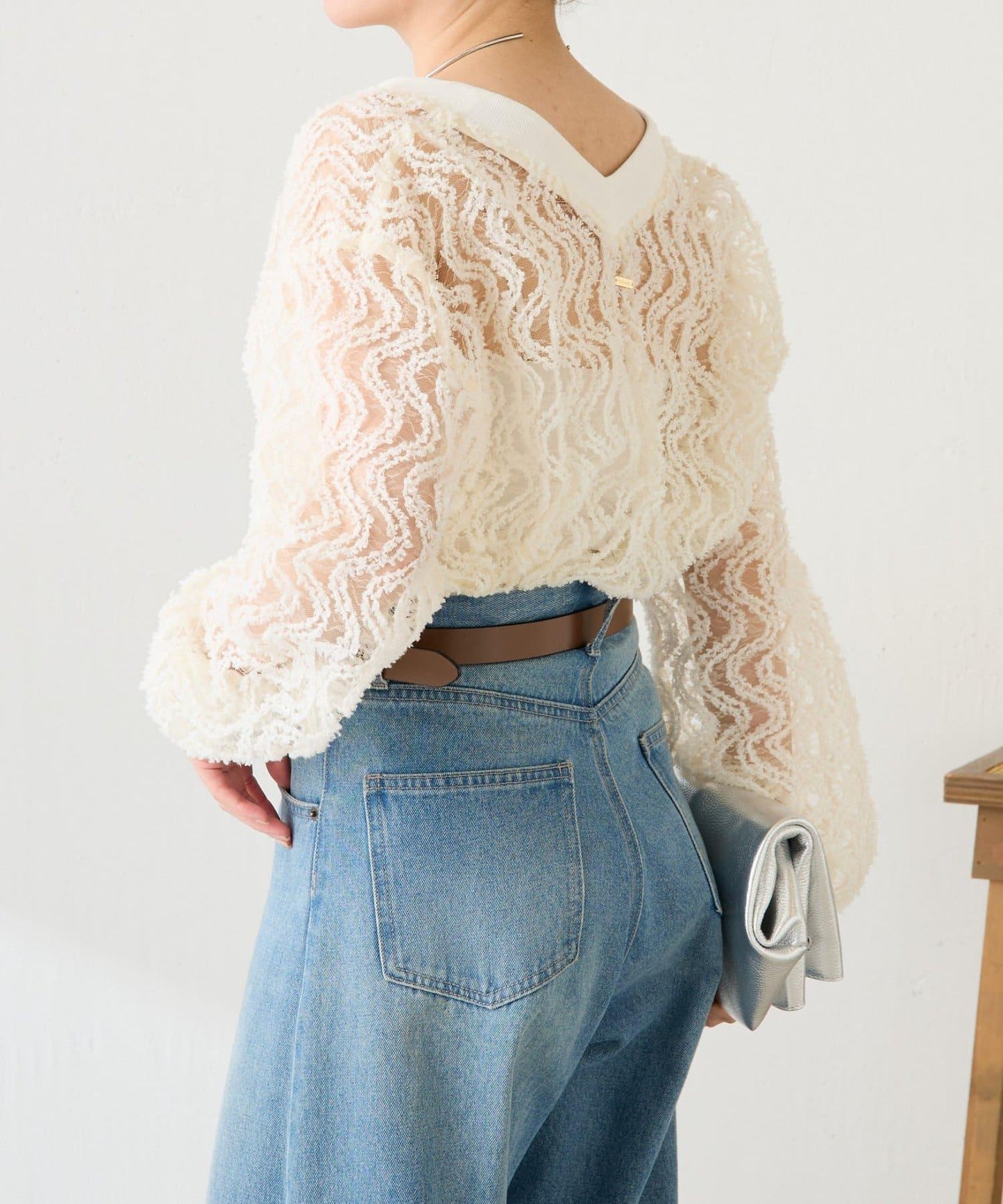 修飾身形 褶皺拼接 襯衫式開衫