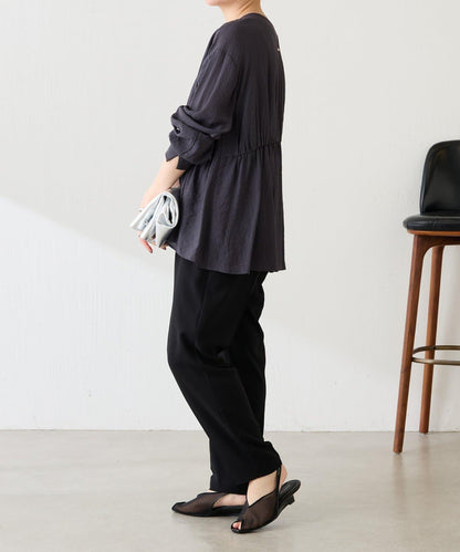 修飾身形 褶皺拼接 襯衫式開衫