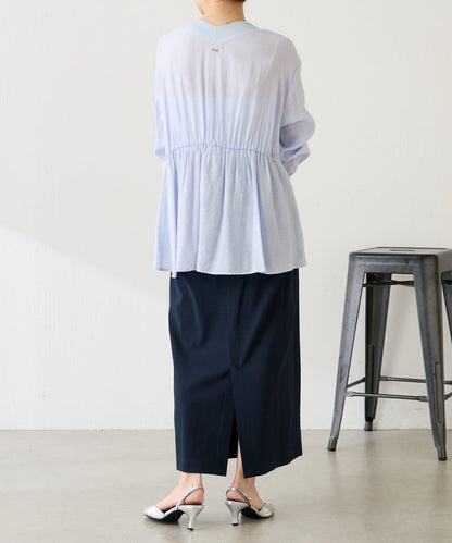 修飾身形 褶皺拼接 襯衫式開衫