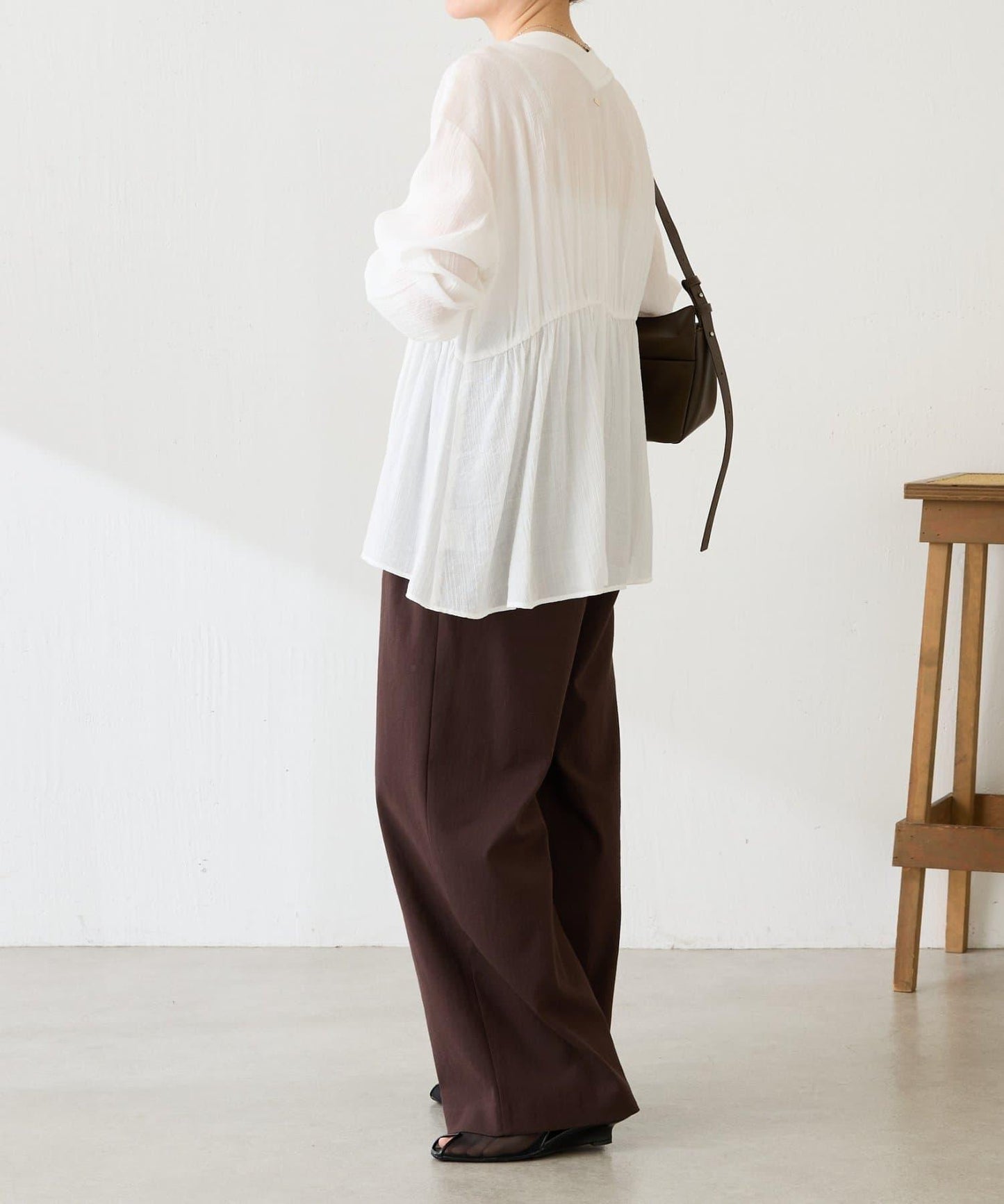 修飾身形 褶皺拼接 襯衫式開衫