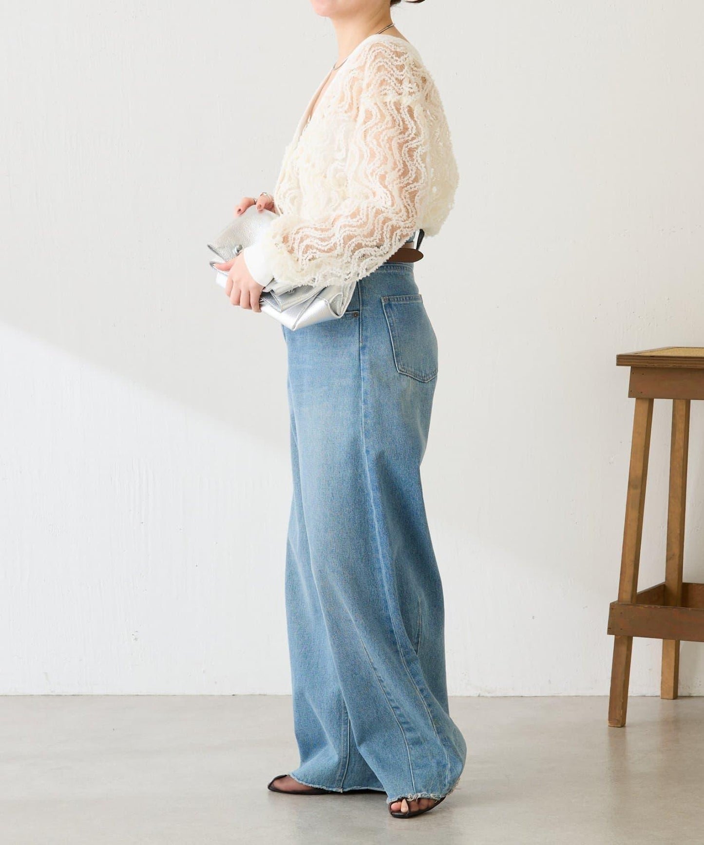 修飾身形 褶皺拼接 襯衫式開衫