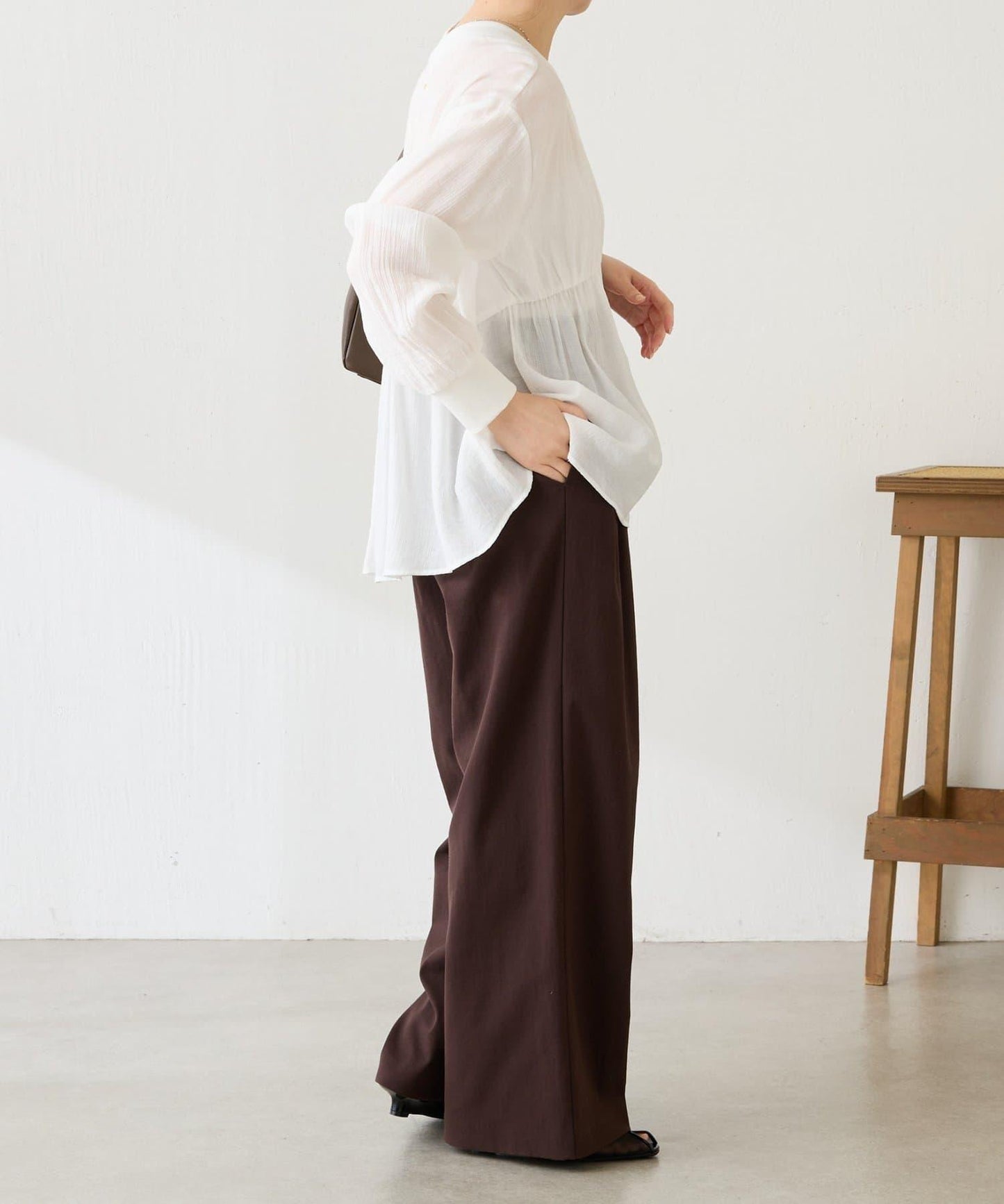 修飾身形 褶皺拼接 襯衫式開衫