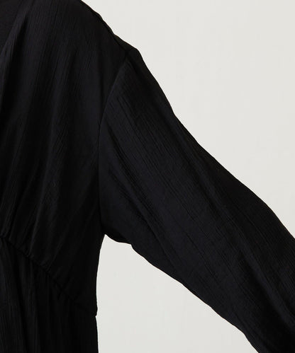 修飾身形 褶皺拼接 襯衫式開衫