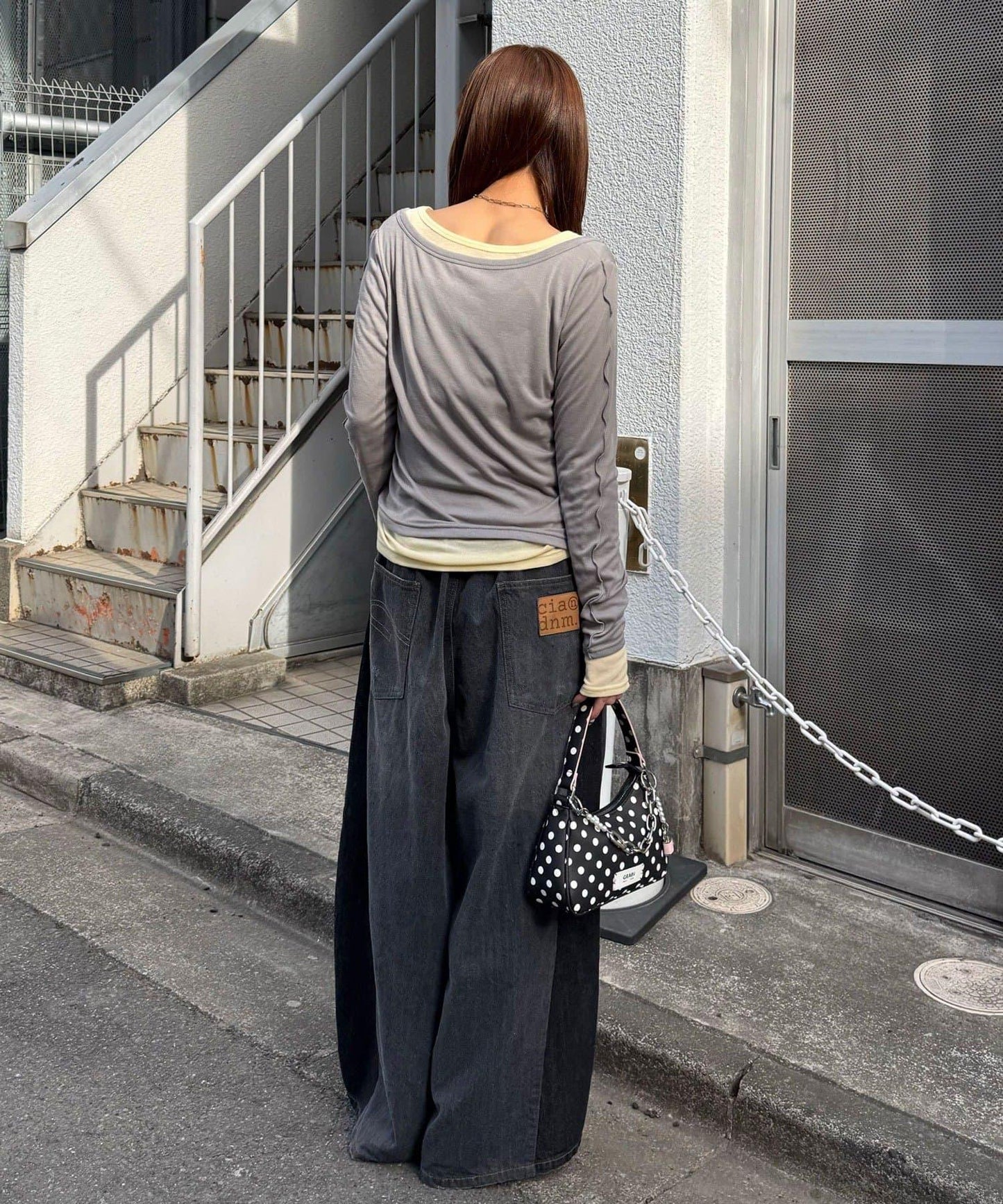 兩件套彈力透紗疊穿上衣